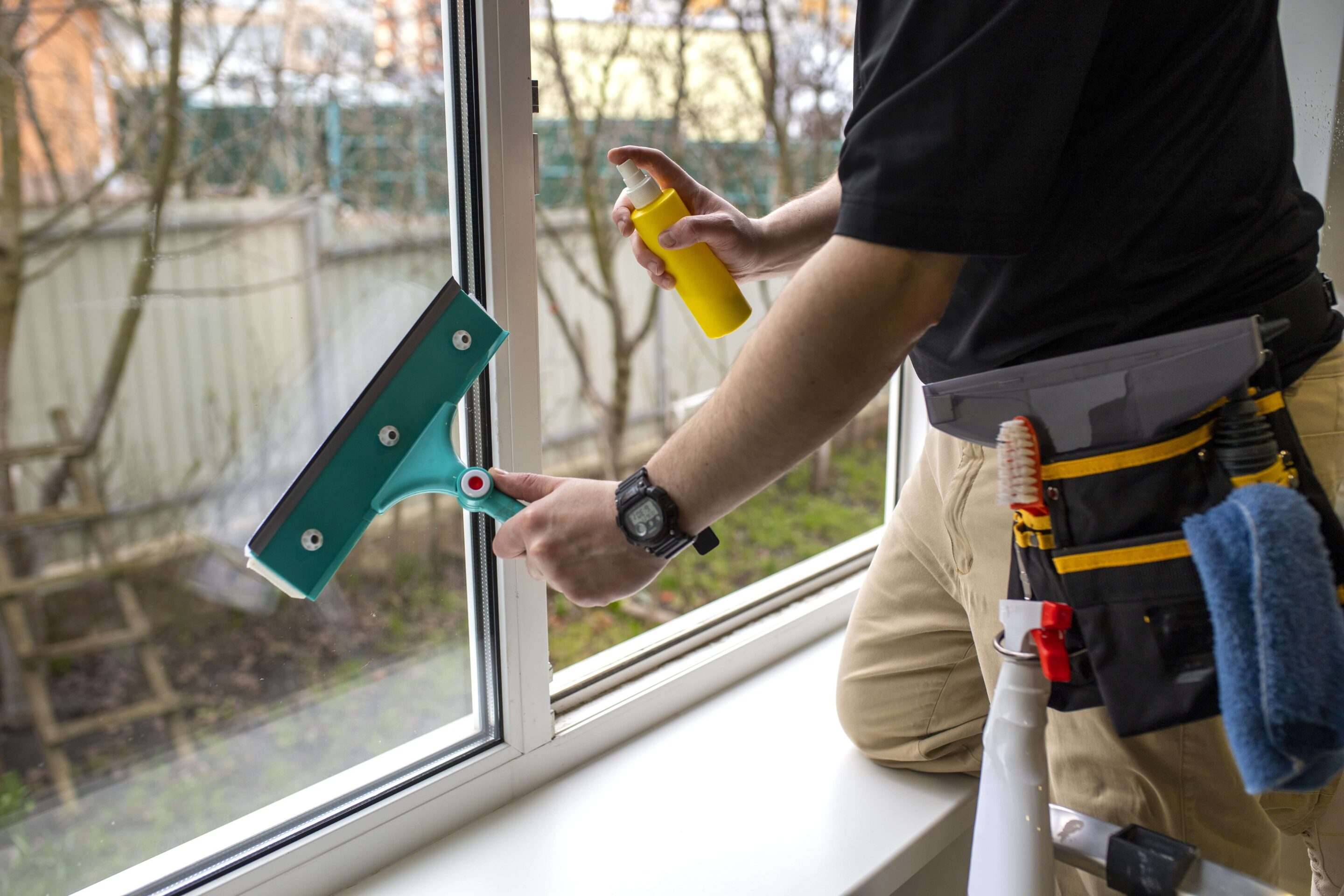 main cleaning the window main cleaning the window